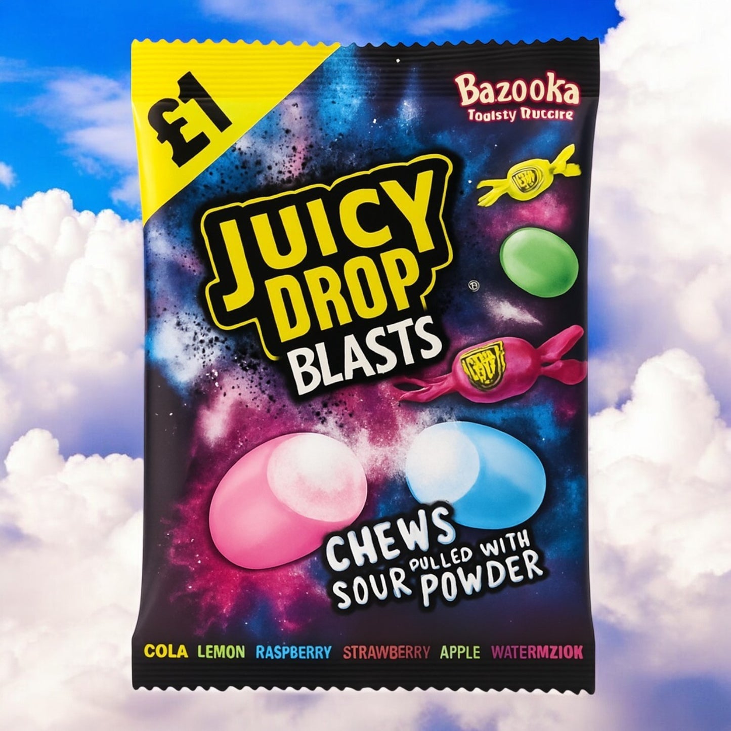 Bazooka Juicy Drop Blasts Price Marked British 120g