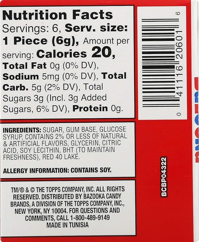 Bazooka Bubble Gum Throwback (42g)