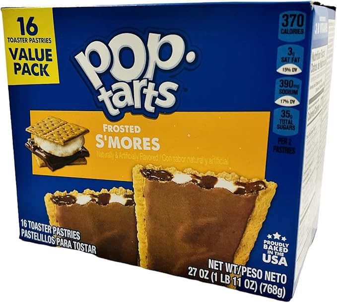 Kellogg’s Pop-Tarts Frosted S'mores – À l'Unité (Paquet de 2 Pâtisseries) 🍫🔥