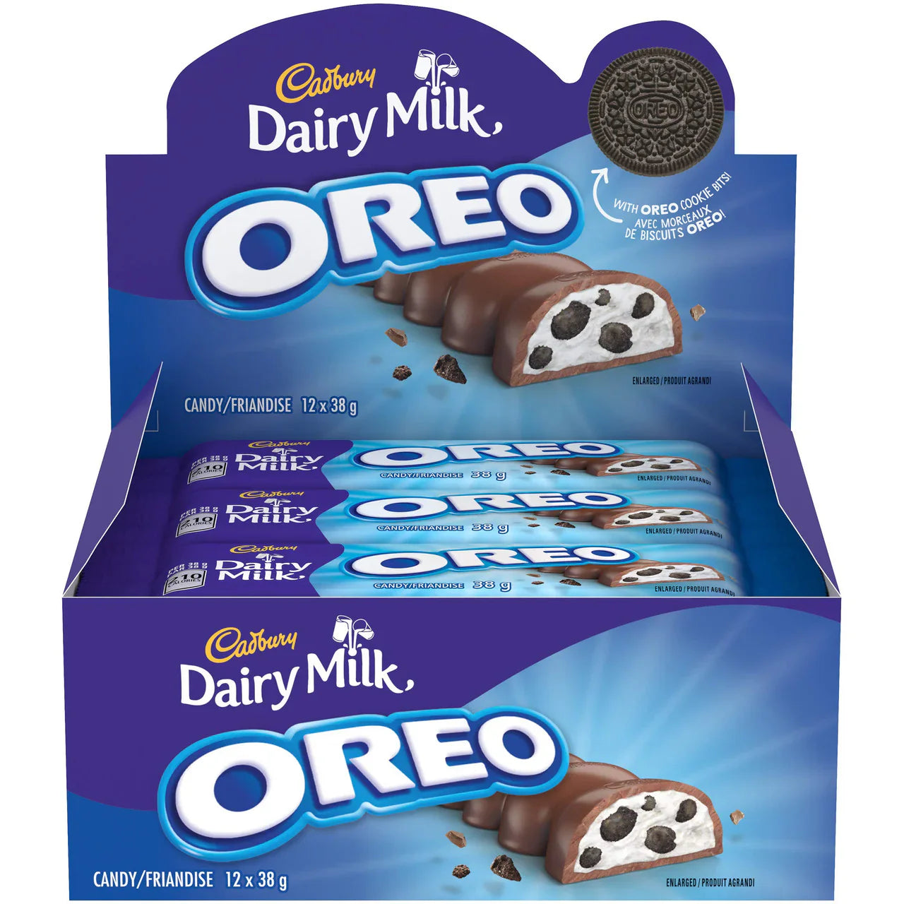 Cadbury Dairy Milk Oreo Bar 38g – L'alliance parfaite du chocolat et du cookie ! 🍫