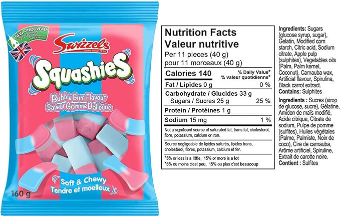 Squashies Original saveur Bubble Gum - Angleterre