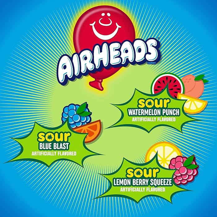 Airheads Singles Gravity Feed Boxes Assorted Sours 0.55oz - À L'UNITÉ