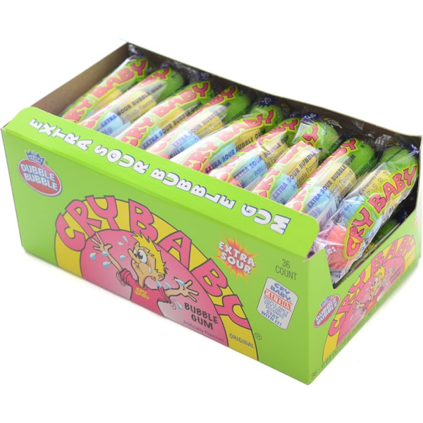 Concord Cry Baby Extra Sour Bubble Gum Assorties - paquet de 4