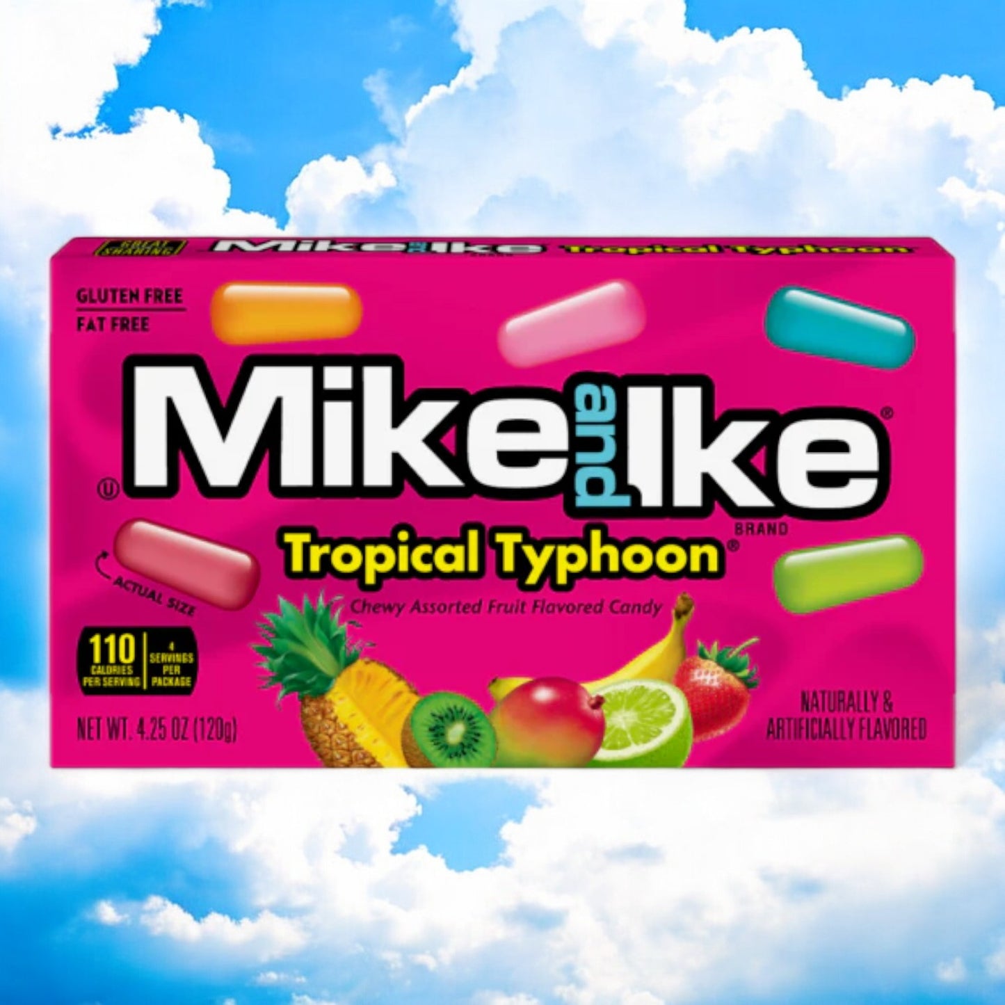 Just Born Mike and Ike Tropical Typhoon - 4.25oz 🌴🍍🍓