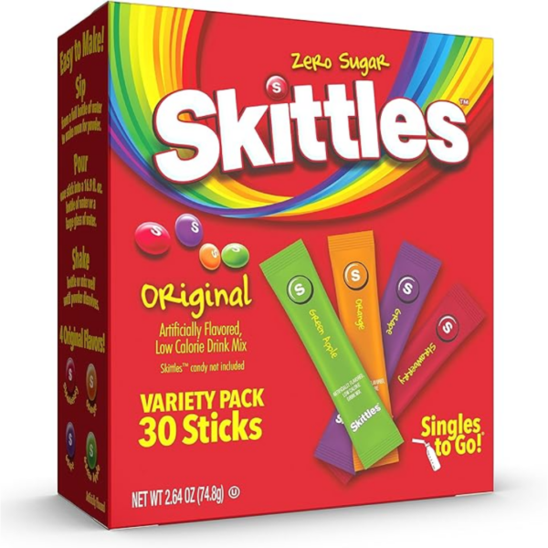 Skittles Singles To Go Original Variety Pack - Thirty Sticks (6 Packs) 🍬🌈
