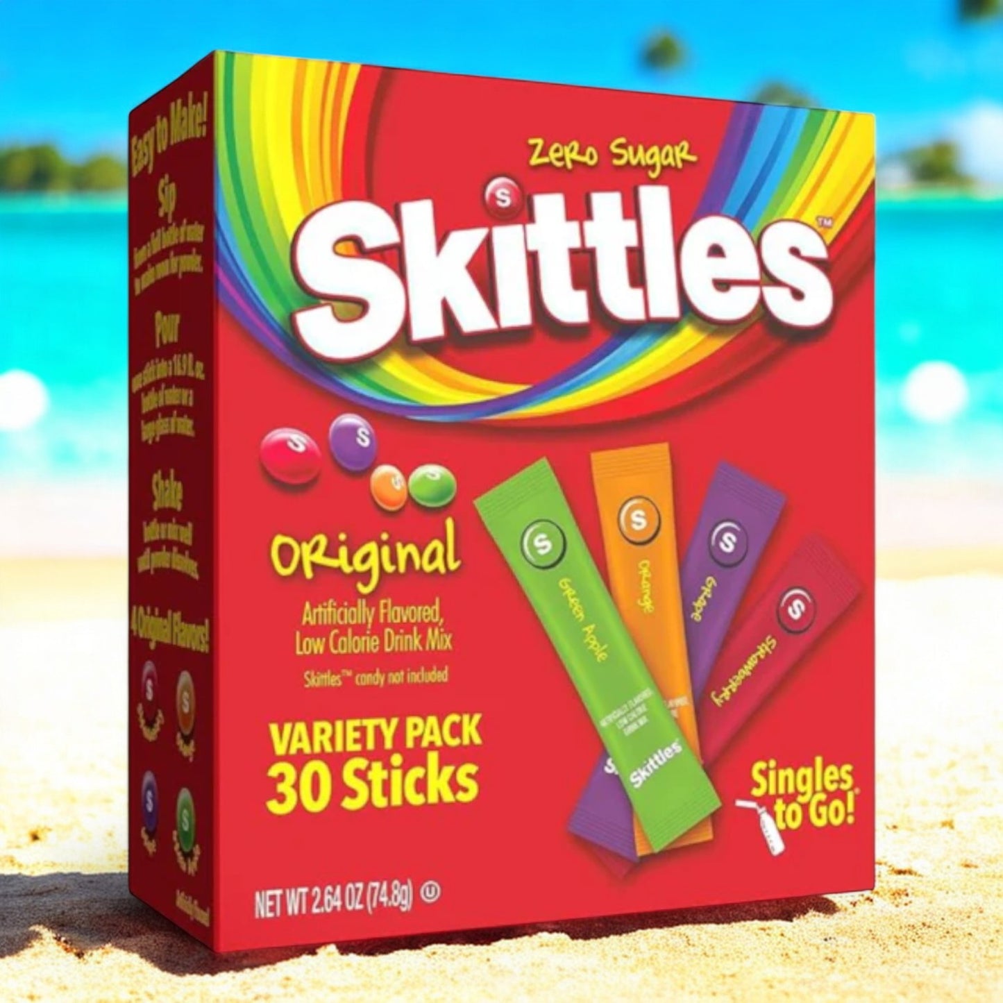 Skittles Singles To Go Original Variety Pack - Thirty Sticks (6 Packs) 🍬🌈