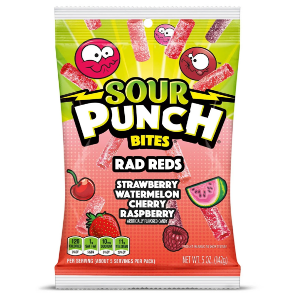 Sour Punch Bites Rad Reds Peg Bag 5oz đđâš