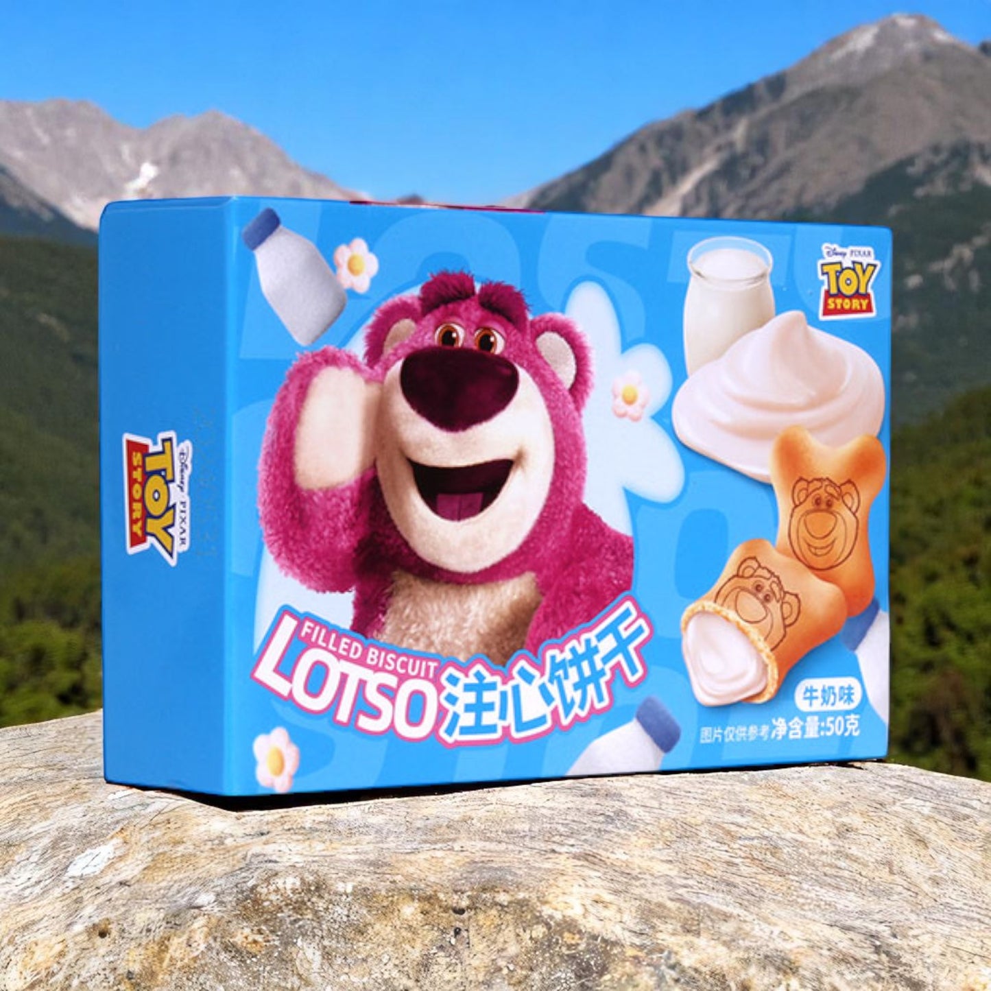 BinQi Disney Toy Story Milky Lotso Biscuit Vanilla 50g – China - Un délice inspiré de l'univers Disney ! 🍪🍫
