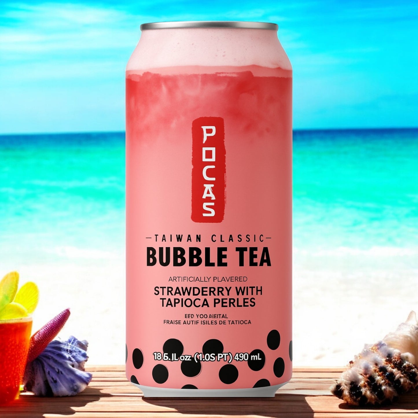 Pocas Bubble Tea Fraise - 490ml 🍓✨