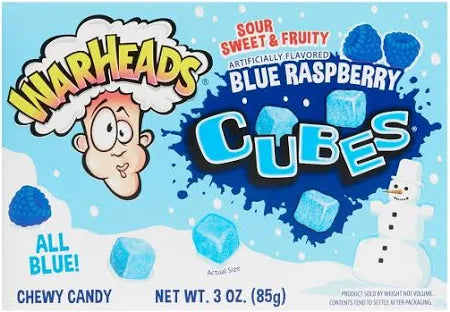 Warheads Blue Raspberry Cubes Theater Box - 3oz 🍬💥