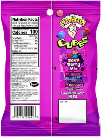 Warheads Cubes Sour Berry Mix Peg Bag 🍇🍓
