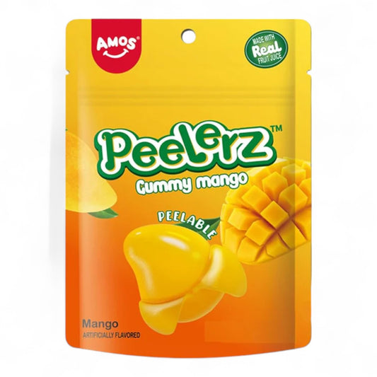 Amos Mango Peelerz Pelable - Bonbons gommeux (62 g) - Éplucheurs de fruits et friandises