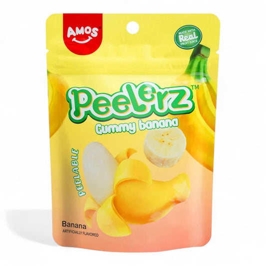 Amos Banana Peelerz - Bonbons gommeux pelables (62 g) - Éplucheurs de fruits et friandises