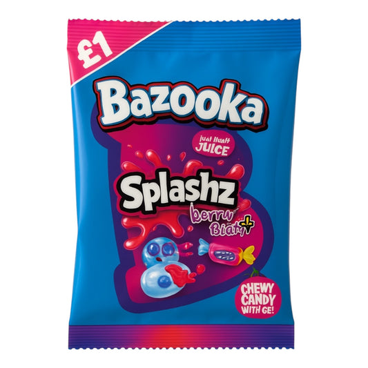 Bazooka Splashz Berry Blast Price Marked British Peg Bag 120g
