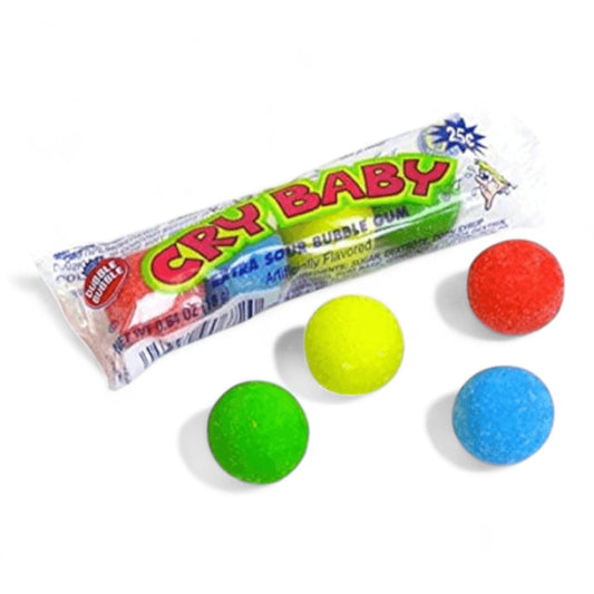 Concord Cry Baby Extra Sour Bubble Gum Assorties - paquet de 4