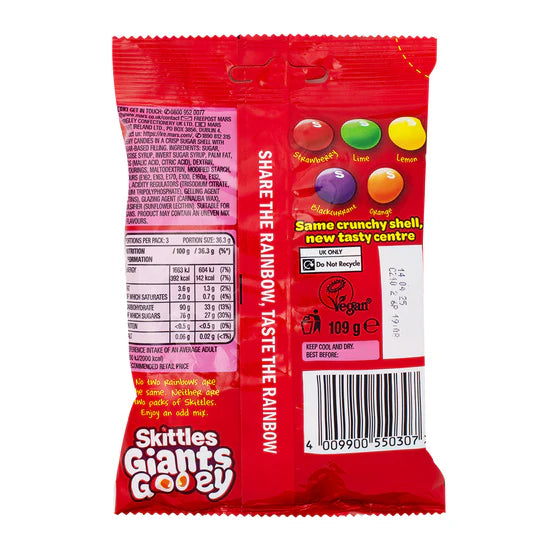 Skittles Giants Gooey 109g - UK 🇬🇧